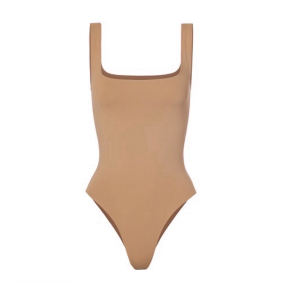 Square Neck One-Piece Swimsuit in Nude